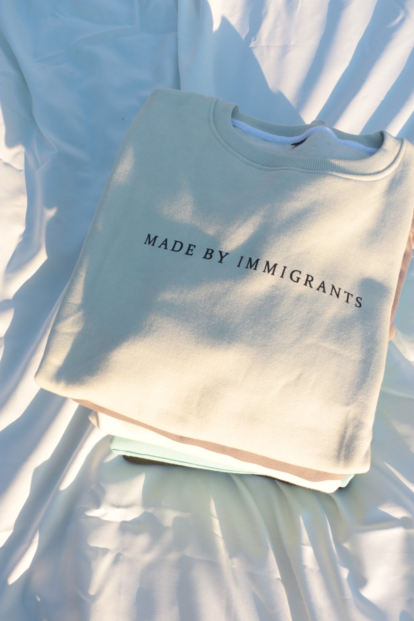 "Made By Immigrants" Beige Sweatshirt