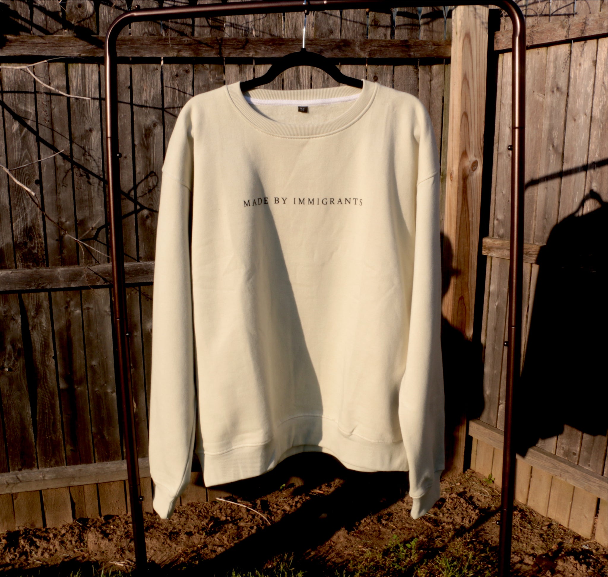 "Made By Immigrants" Beige Sweatshirt